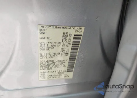 2016 Nissan Titan Xd Pro-4X Gas из США, поврежденный, VIN 1N6AA1F48GN507756